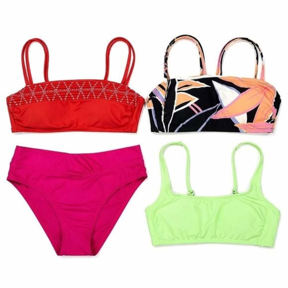 Women’s Bikini Bundle Size Small | 4 Piece Mix & Match Swim Set Bright Colors